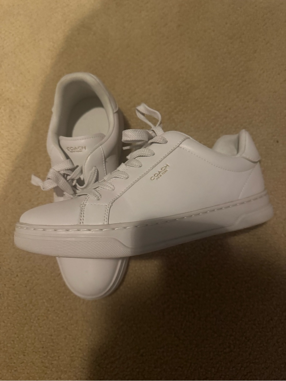 Coach White Leather Low-Top Sneakers - Picture 2 of 6
